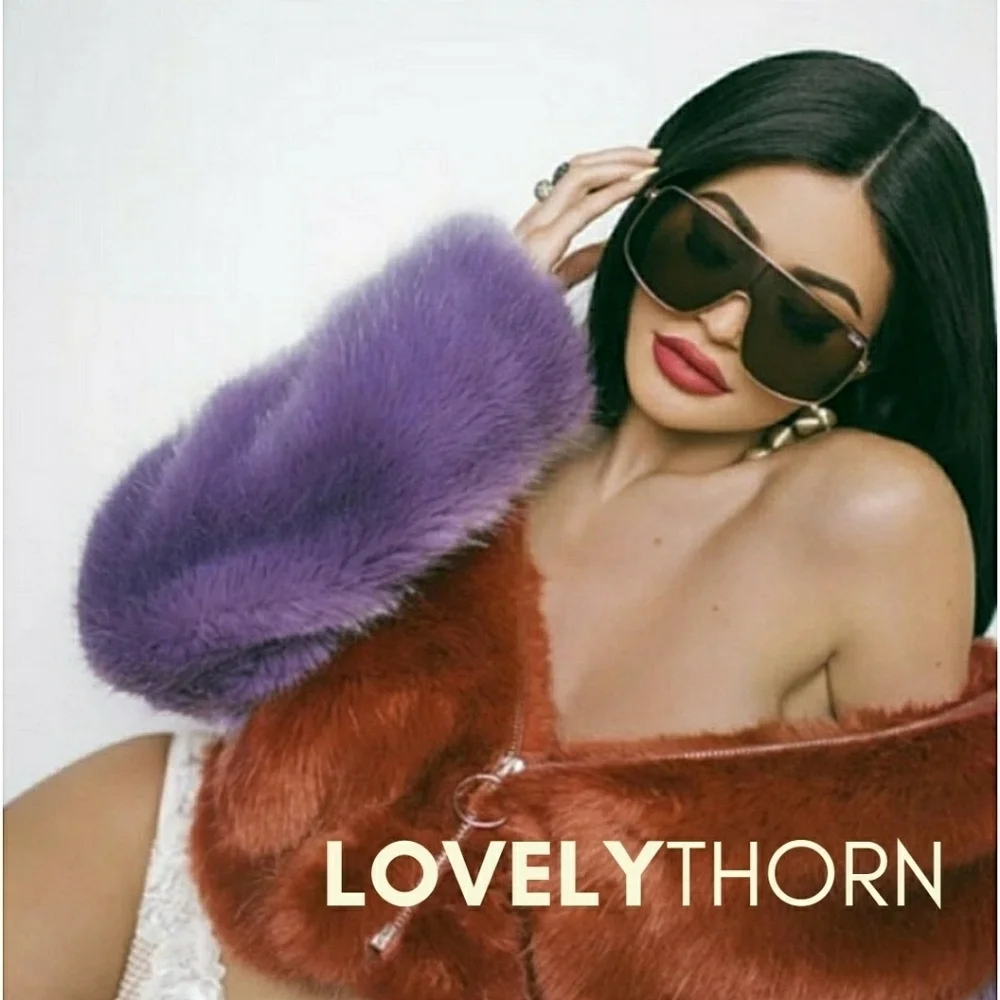 QUAY // ltd ed kylie jenner collab gold frame brown lens shield sunglasses